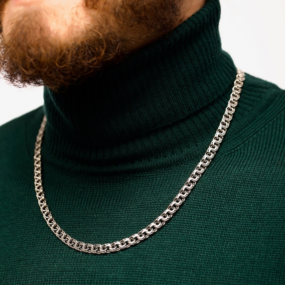 Stříbrný řetízek &amp;quot;Plochý Bismarck&amp;quot; - 3