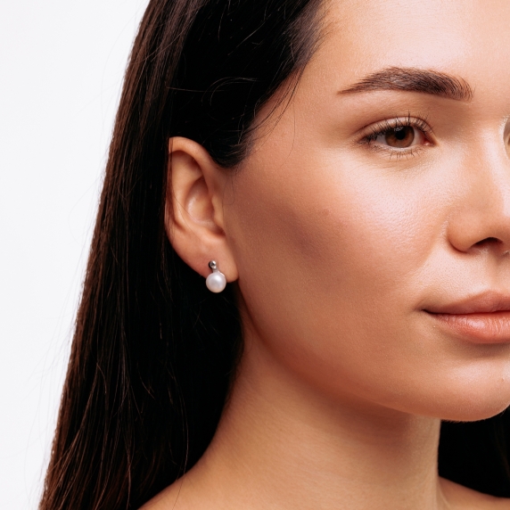 Stříbrné náušnice „Perlová elegance“ - 2