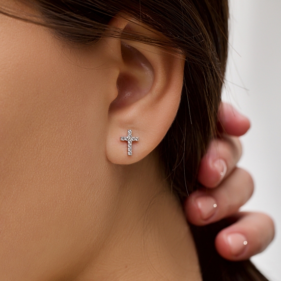 Stříbrné náušnice &amp;quot;Kříž&amp;quot; - 1