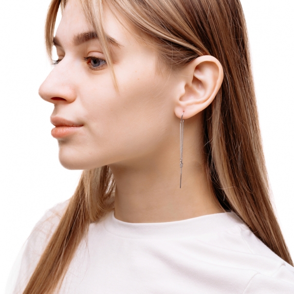 Stříbrné provlékací náušnice &amp;quot;Hvězdy&amp;quot; - 2