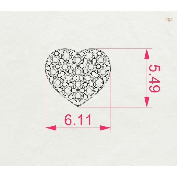 Gold Earrings «Heart» - 5