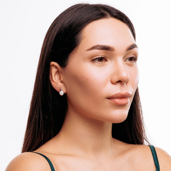 Stříbrné náušnice „Perlová elegance“ - 4