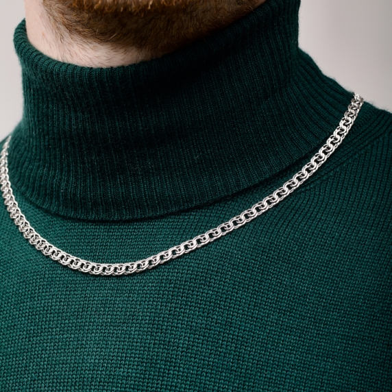 Серебряная цепочка &amp;quot;Бисмарк плоский&amp;quot; 60р - 7