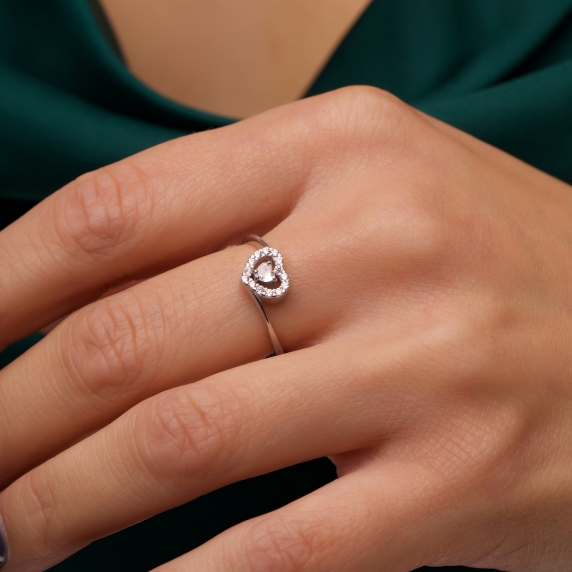 Серебряное кольцо &amp;quot;Сердце&amp;quot; - 1