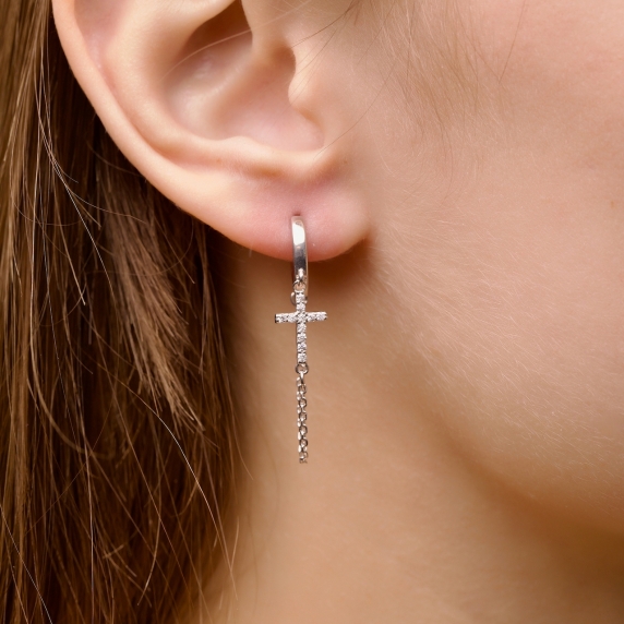 Stříbrné náušnice &amp;quot;Kříž&amp;quot; - 2