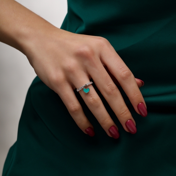 Silver ring &amp;quot;Heart&amp;quot; - 1