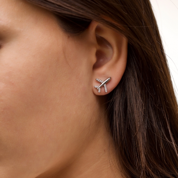 Серебряные серьги &amp;quot;Самолет&amp;quot; - 1