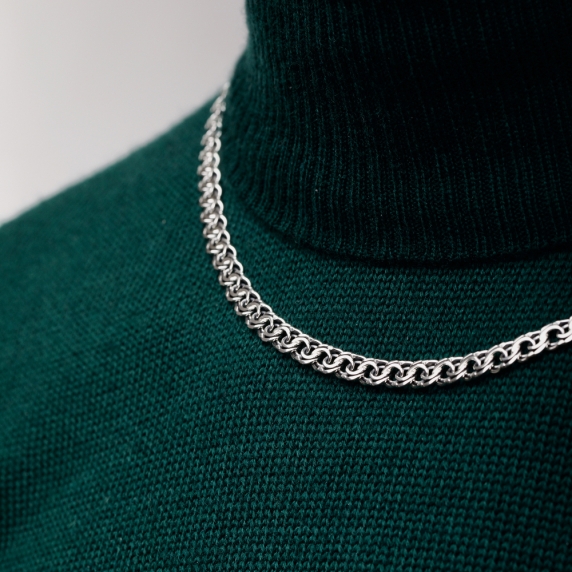 Stříbrný řetízek &amp;quot;Plochý Bismarck&amp;quot; - 5