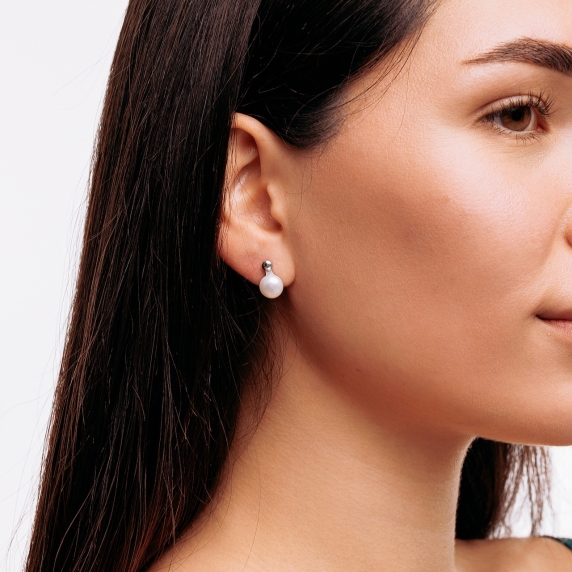 Stříbrné náušnice „Perlová elegance“ - 3