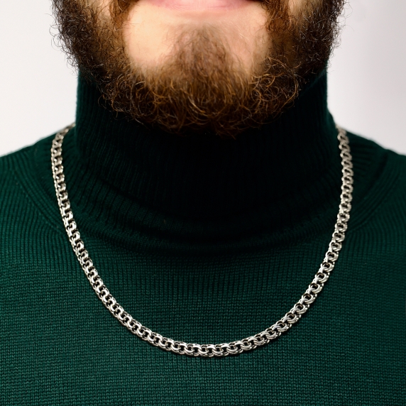 Stříbrný řetízek &amp;quot;Plochý Bismarck&amp;quot; - 4