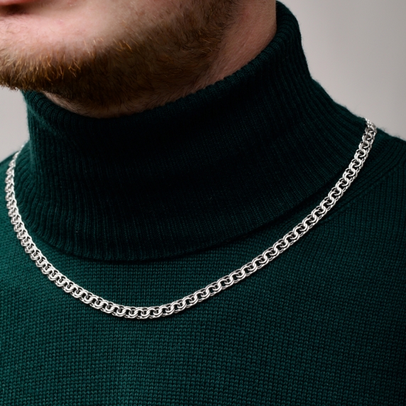 Серебряная цепочка &amp;quot;Бисмарк плоский&amp;quot; 60р - 6