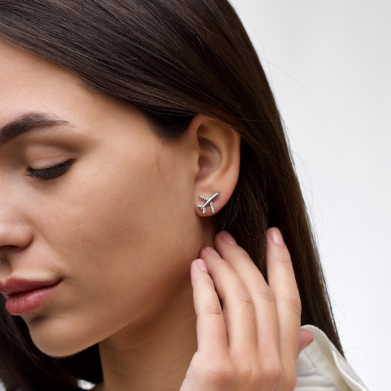 Серебряные серьги &amp;quot;Самолет&amp;quot; - 2