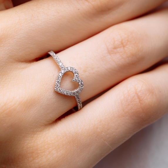 Серебряное кольцо &amp;quot;Сердце&amp;quot; - 2