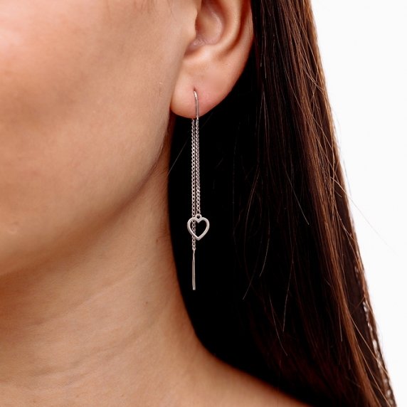 Stříbrné náušnice &amp;quot;Srdce&amp;quot; - 3