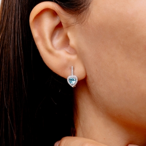 Серебряные серьги "Сердце"