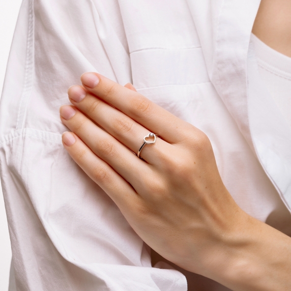 Серебряное кольцо &amp;quot;Сердце&amp;quot; - 3