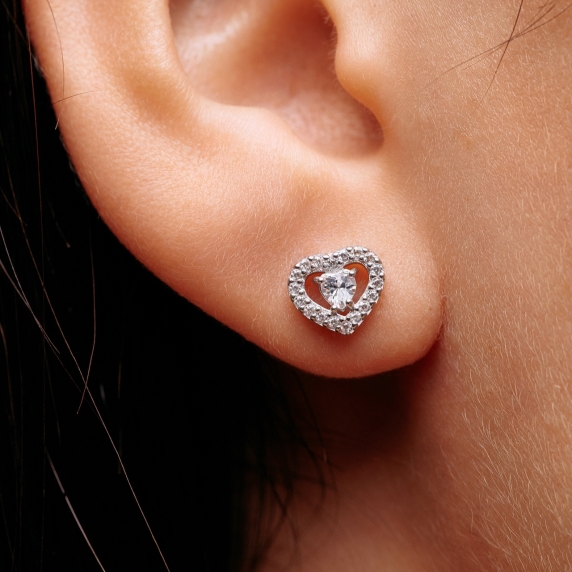 Stříbrné pecky &amp;quot;Srdce&amp;quot; - 2