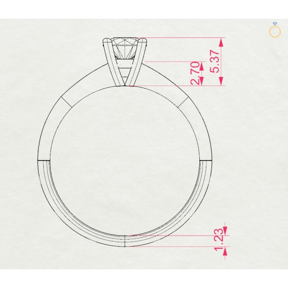 Gold Ring «Elegance» - 5