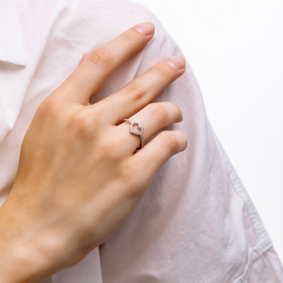 Серебряное кольцо &amp;quot;Сердце&amp;quot; - 4