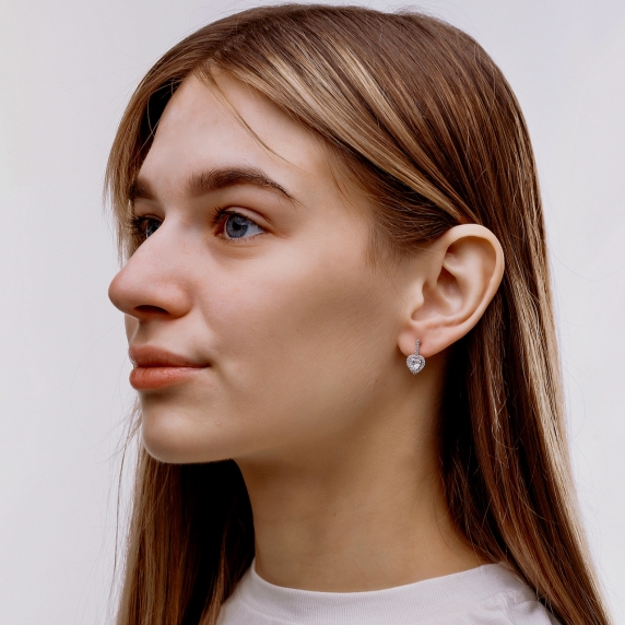 Stříbrné náušnice &amp;quot;Srdce&amp;quot; - 5