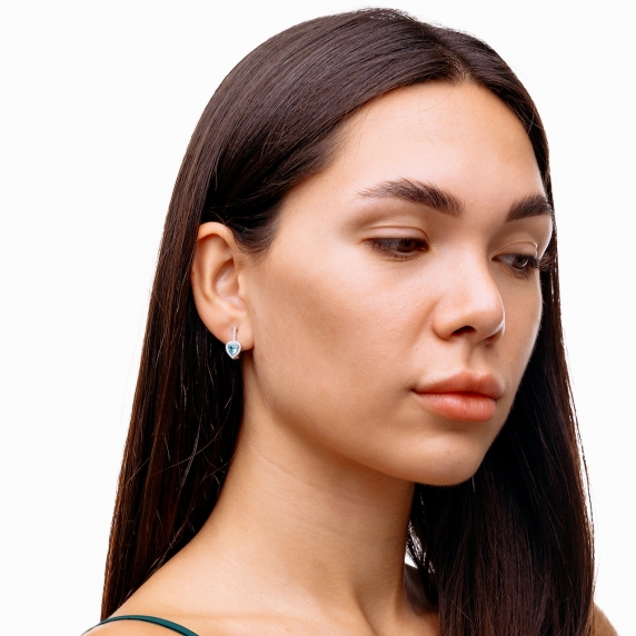 Серебряные серьги &amp;quot;Сердце&amp;quot; - 4