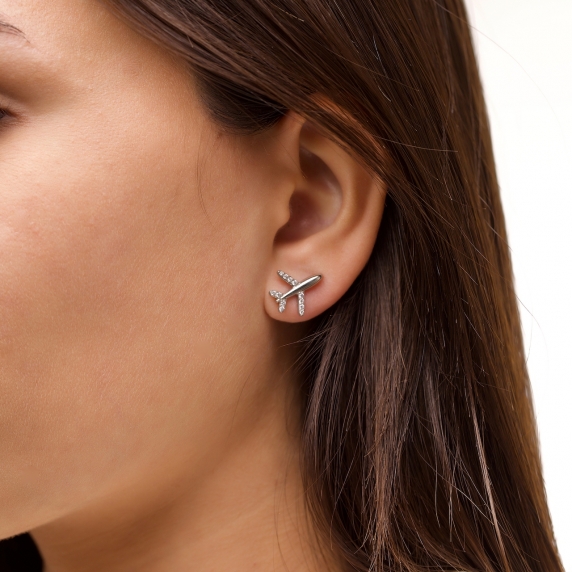 Серебряные серьги &amp;quot;Самолет&amp;quot; - 3