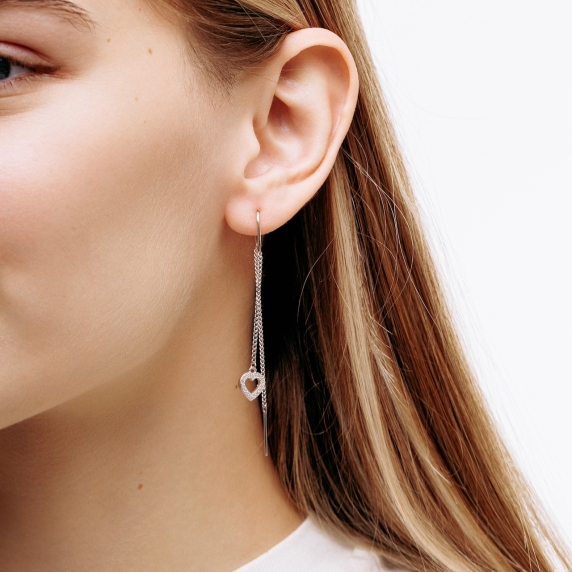 Stříbrné náušnice &amp;quot;Srdce&amp;quot; - 3