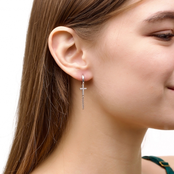 Stříbrné náušnice &amp;quot;Kříž&amp;quot; - 3