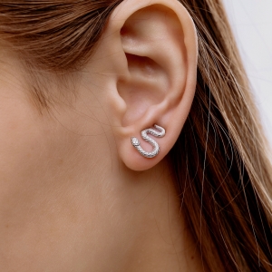 Stř&iacute;brn&eacute; pecky "Snake"