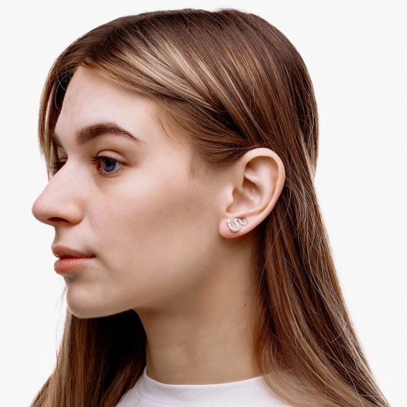 Серебряные пусеты &amp;quot;Снейк&amp;quot; - 5