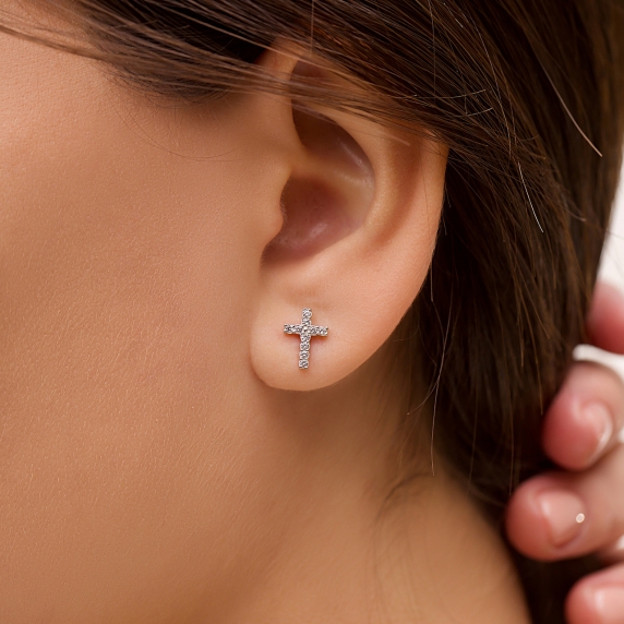 Stříbrné náušnice &amp;quot;Kříž&amp;quot; - 2