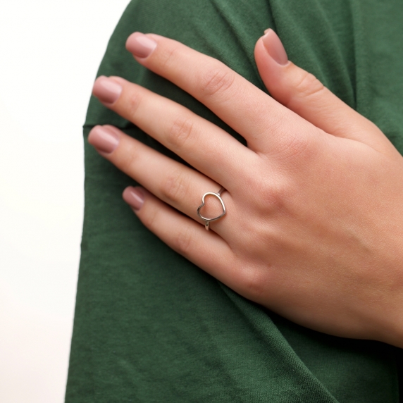 Серебряное кольцо &amp;quot;Сердце&amp;quot; - 2