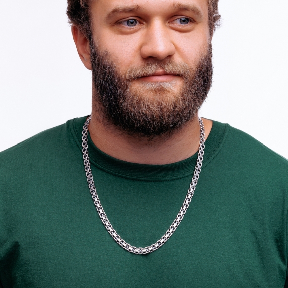 Silver chain &amp;quot;Double Anchor&amp;quot; - 7