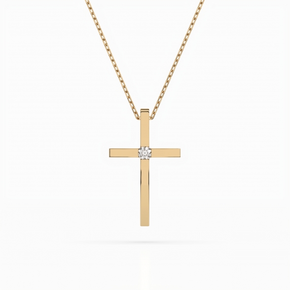 Zlatý náhrdelník «Kříž» - 1
