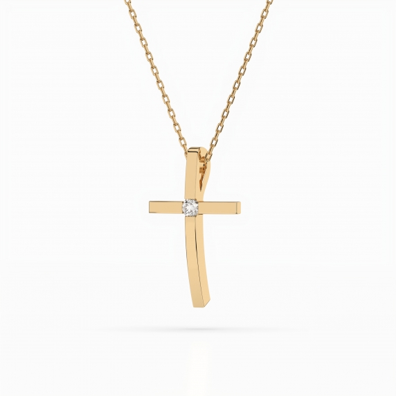 Zlatý náhrdelník «Kříž» - 3